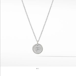 AUTHENTIC DAVID YURMAN INITIAL NECKLACE, “P”